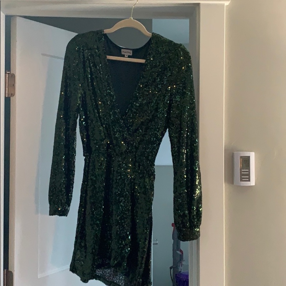 Brigitte Bailey Medium green sequin dress